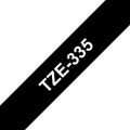 BROTHER TZe-335, bílá na černé, Páska (12mm)