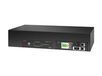 Automatický převodový spínač (k montáži na regál) - AC 120 V - 2880 VA - 1 fáze - USB, Ethernet 10/100/1000 - vstup: napájení NEMA L5-30P 24 A - výstupní konektory: 16 (NEMA 5-20R 16 A) - 2U - 2.43 m kabel - černá