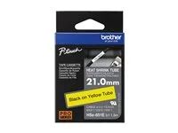 Černá na žluté - Role (2,1 cm x 1,5 m) 1 kazeta/y závěsný box - páska pro tepelně smrštitelnou trubici - pro P-Touch PT-D800W, PT-E550WVP