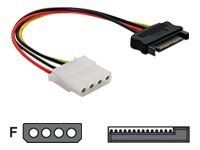 Elektrický kabel - SATA napájení (M) do 4 pinové interní napájení (F) - 12 cm