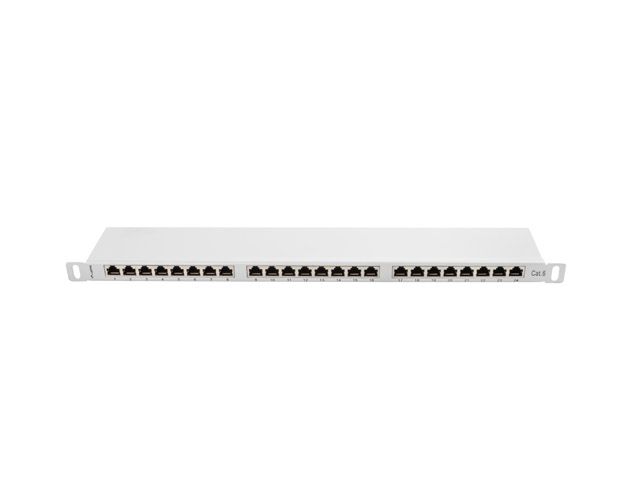 Lanberg patch panel 24 portů 0,5u 19" CAT.6 ftp stíněný šedý