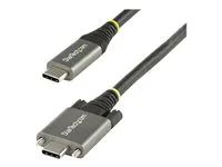 Thunderbolt 3 Compatible - USB kabel - USB-C (M) přímý/zamykací do USB-C (M) rovné - USB 3.2 Gen 2 / DisplayPort 1.4 /Thunderbolt 3 - 50 cm - podporuje 4K - šedá, černá