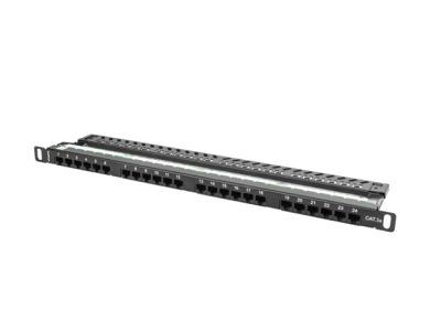 Patch panel 24 portů 0,5u 19" CAT.5E utp černý lanberg