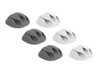 Sada držáku kabelu - montáž na stůl, povrchová montáž, montáž na stěnu - šedá, bílá
