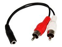 Audio to RCA Cable - 3.5mm Female to 2x RCA Male - Aux to RCA - Stereo Audio Cable (MUFMRCA) - Audio kabel - RCA x 2 s piny (male) do mini-phone stereo 3.5 mm se zdířkami (female) - 15.24 cm - černá - pro P/N: MU15MMS, MU6MMS