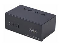 Startech 2-Port Dual-Monitor DisplayPort en HDMI KVM Switch, 4K 60Hz - Prepínac KVM / audio / USB - 2 x KVM / zvuk / USB - 1 místní uživatel - desktop - kompatibilní s TAA
