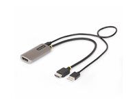 Kabel adaptéru - HDMI s piny (male) do DisplayPort se zdířkami (female) - 30 cm - šedá space gray - aktivní, podpora 8K60Hz, Jednosměrný