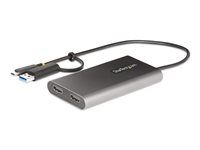 USB to HDMI Multi-Monitor Converter for Laptop (109B-USBC-HDMI) - Video adaptér - kompatibilní s TAA - USB typ A, USB-C s piny (male) do 2 x 19 pin HDMI Type A, USB-C se zdířkami (female) - 30 cm - šedá - podporuje 4K, aktivní