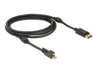 Kabel DisplayPort - DisplayPort (M) do Mini DisplayPort (M) - 2 m - křídlové šrouby - černá