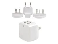 Travel Charger 110V/220V - Síťový adaptér - 17 Watt - 3.4 A - 2 výstupní konektory (USB) - bílá - pro P/N: USBLT1MWS, USBLT2MBR, USBLT2MW, USBLT30CMW, USBLTM1MBK, USBLTM1MWH, VID2VGATV3