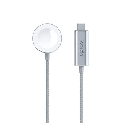 Epico USB-C Charger Apple Watch 1,2m - stříbrná