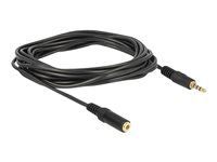 Prodlužovací kabel náhlavní soupravy - 4 pólový mini jack s piny (male) do 4 pólový mini jack se zdířkami (female) - 3 m - černá