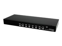 Startech 8 Port 1U Rackmount DVI USB KVM Switch - USB DVI KVM Switch - DVI KVM Switch - USB KVM Switch (SV831DVIU) - Prepínac KVM - 8 x KVM port(s) - 1 místní uživatel - Lze montovat do rozvadece - pro P/N: RK12OD2, RK2537BKM, RK3236BKF, RK4236BKB, RK4242BK24, RK4242BK30, RKQMCAB12V2
