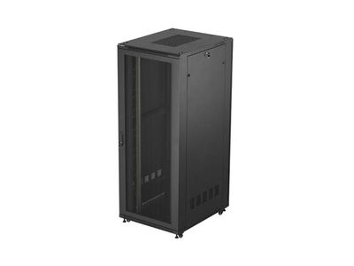 19" Volně stojící racková skříň 42u/800x1000 (flat pack) se síťovými dveřmi černá lanberg
