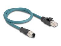 M12 Adapter Cable A-coded 8 pin male to