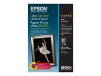Lesklý - 100 x 150 mm 20 listy fotografický papír - pro EcoTank ET-1810, 2810, 2811, 2814, 2815, 2820, 2825, 2826, 2850, 2851, 2856, 4800, 4850