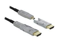 HDMI kabel - 19 pin micro HDMI Type D s piny (male) do 19 pin micro HDMI Type D s piny (male) - 10 m - černá - podporuje 4K, Active Optical Cable (AOC)