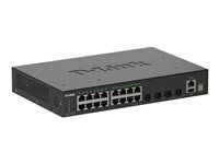 D-Link SmartPro DGS-1530-20 - Přepínač - inteligentní - 16 x 10/100/1000 + 4 x 10 Gigabit SFP+ - desktop, Lze montovat do rozvaděče