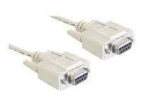 Null modem kabel - DB-9 (F) do DB-9 (F) - 5 m - křídlové šrouby - šedá