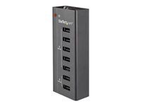 Startech 7 Port USB Charging Station with 5x 1A Ports and 2x 2A Ports - Nabíjecí pásek + AC napájecí adaptér - 5 A - 7 výstupní konektory (USB) - cerná - Evropa