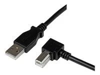 StarTech 1m USB 2.0 A to Right Angle B Cable Cord - 1 m USB Printer Cable - Right Angle USB B Cable - 1x USB A (M), 1x USB B (M) (USBAB1MR) - Kabel USB - USB typ B (M) do USB (M) - USB 2.0 - 1 m - 90° konektor - cerná