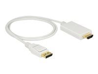 Kabel adaptéru - DisplayPort s piny (male) do HDMI s piny (male) - 1 m - trojnásobně stíněná kroucená dvoulinka - bílá - pasivní