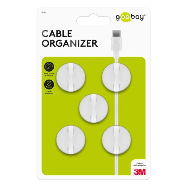 Organizér na kabely GOOBAY 95183 5ks White