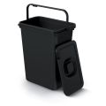 SYSTEMA BASIC FLAP černý odpadkový koš s víkem 10l