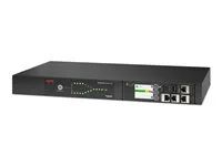 Redundantní switch (k montáži na regál) - AC 100/120 V - 1440 VA - 1 fáze - Ethernet 10/100/1000, USB - výstupní konektory: 10 - 1U - 2.43 m kabel - černá - pro P/N: AR4012A, AR4017A, AR4032A, AR4038LA
