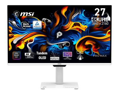 MSI Pro/MAX 271UPXW12G/26,5"/QD-OLED/4K UHD/120Hz/0,03ms/Bílá/3R