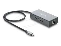 Delock - USB adaptér - USB-C (M) do RJ-45 (F) - podpora Gigabit Ethernet, USB Power Delivery - antracit