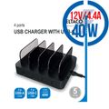 DELTACO DPS-0100, 3x USB A, Nabíjecí stanice, 40W