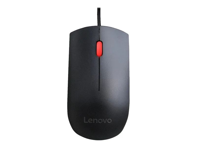 Lenovo Essential/Kancelářská/Optická/1 600 DPI/Drátová USB/Černá