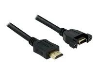 Kabel HDMI s ethernetem - HDMI s piny (male) do HDMI se zdířkami (female) - 1 m - černá