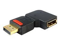 Adaptér DisplayPort - DisplayPort (F) do DisplayPort (M) - konektor 90° - černá
