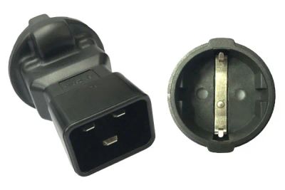 PremiumCord Adaptér IEC C20 M - SCHUKO CEE 7/3 F