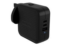 Síťový adaptér - GaN - 70 watt - QC 3.0, Power Delivery 3.0 + PPS - 3 výstupní konektory (USB, 2 x USB-C) - černá