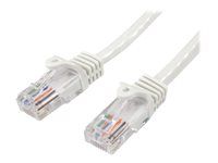 Patch kabel - RJ-45 (M) do RJ-45 (M) - 1 m - UTP - CAT 5e - podložka, provedení bez hrbolků - bílá