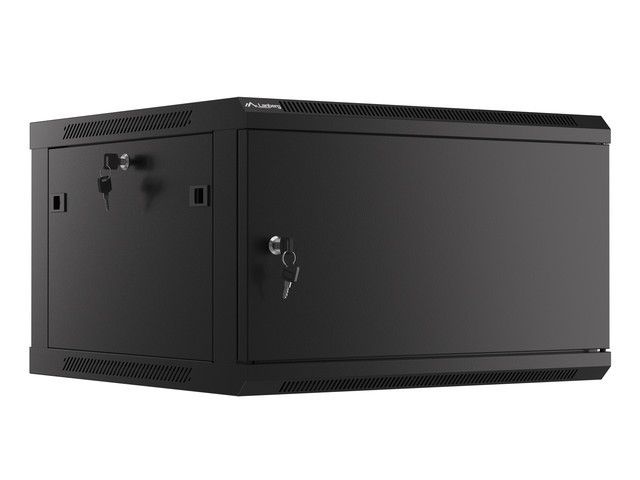 Lanberg racková skříň 19" pro montáž na stěnu 6u/600x600 pro vlastní montáž s kovovými dveřmi černá