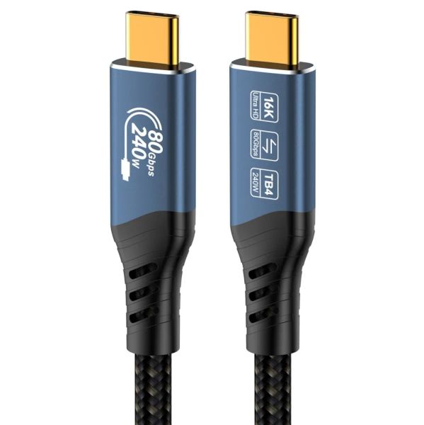 PremiumCord USB4™ Version2.0 80Gbps 16K@60Hz 240W Thunderbolt 3 a 4 kabel 1,2m