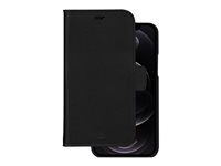 Pouzdro s klopou pro mobilní telefon - polyuretan (PU), plast - černá - pro Apple iPhone 12, 12 Pro