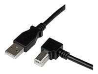 StarTech 1m USB 2.0 A to Right Angle B Cable Cord - 1 m USB Printer Cable - Right Angle USB B Cable - 1x USB A (M), 1x USB B (M) (USBAB1MR) - Kabel USB - USB typ B (M) do USB (M) - USB 2.0 - 1 m - 90° konektor - cerná