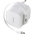 INTENSO W65ACIC GaN, USB-A/C, Nabíječka, 65W, bílá