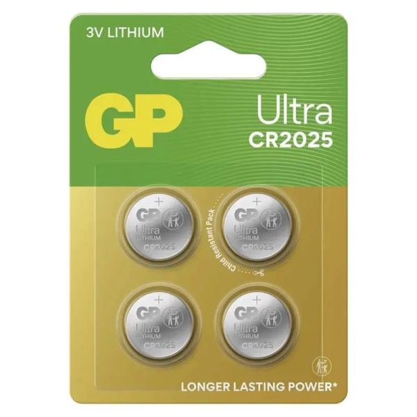 Baterie CR2025 GP Ultra Lithium 4ks
