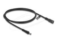 Delock - Prodlužovací šnura - DC jack 5.5 mm x 2.1 mm (M) do DC jack 5.5 mm x 2.1 mm (F) bayonet lock - 12 - 24 V - 1 m - cerná