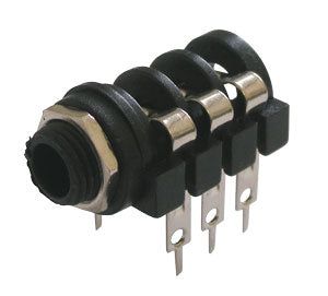 Zásuvka 6.3 stereo panel plast+3vyp.kontakty
