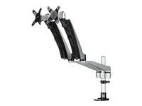 Full Motion Articulating Arms - Premium Dual Monitor Stand - For up to 30" (19.8lb/9kg) VESA Mount Monitors - Tool-less Assembly - Steel & Aluminum - Montážní sada (úchyt na stůl, svorka s průchodkou) - plný pohyb - pro Displej LCD - plast, hliník, ocel - černá, stříbrná - velikost obrazovky: 30" - pro P/N: ACCSMNT, DK30A2DH, DK30C2DAGPD, DK30C2HAGPD, PXT101YUK, TB3DK2DPM2, TB3DK2DPPD