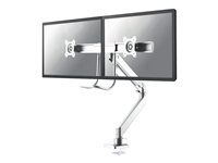 Montážní sada - plný pohyb - pro 2 LCD displeje - hliník - bílá - velikost obrazovky: 10"-32" - upevnění svorkou, průchodka, upevnitelné na stůl
