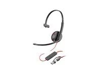 Blackwire 3200 Series - náhlavní souprava - náhlavní - kabelové - 3.5 mm jack, USB-C - černá - Certified for Skype for Business, certifikováno Avaya, Cisco Jabber Certified, certifikováno UC