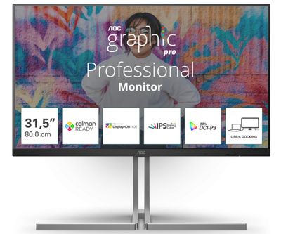 AOC/U32U3CV/32"/IPS/4K UHD/60Hz/4ms/Blck-Slvr/3R